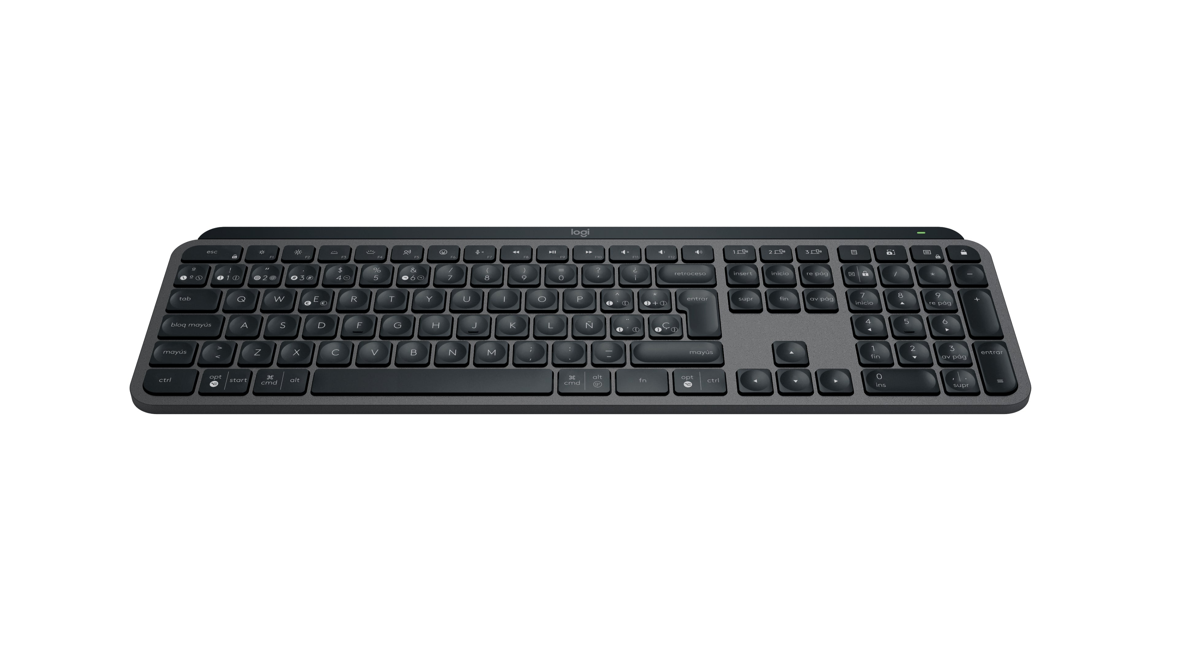 Teclado Logitech Mx Keys S, Inalámbrico, RF Wireless/Bluetooth, Grafito (Español)
