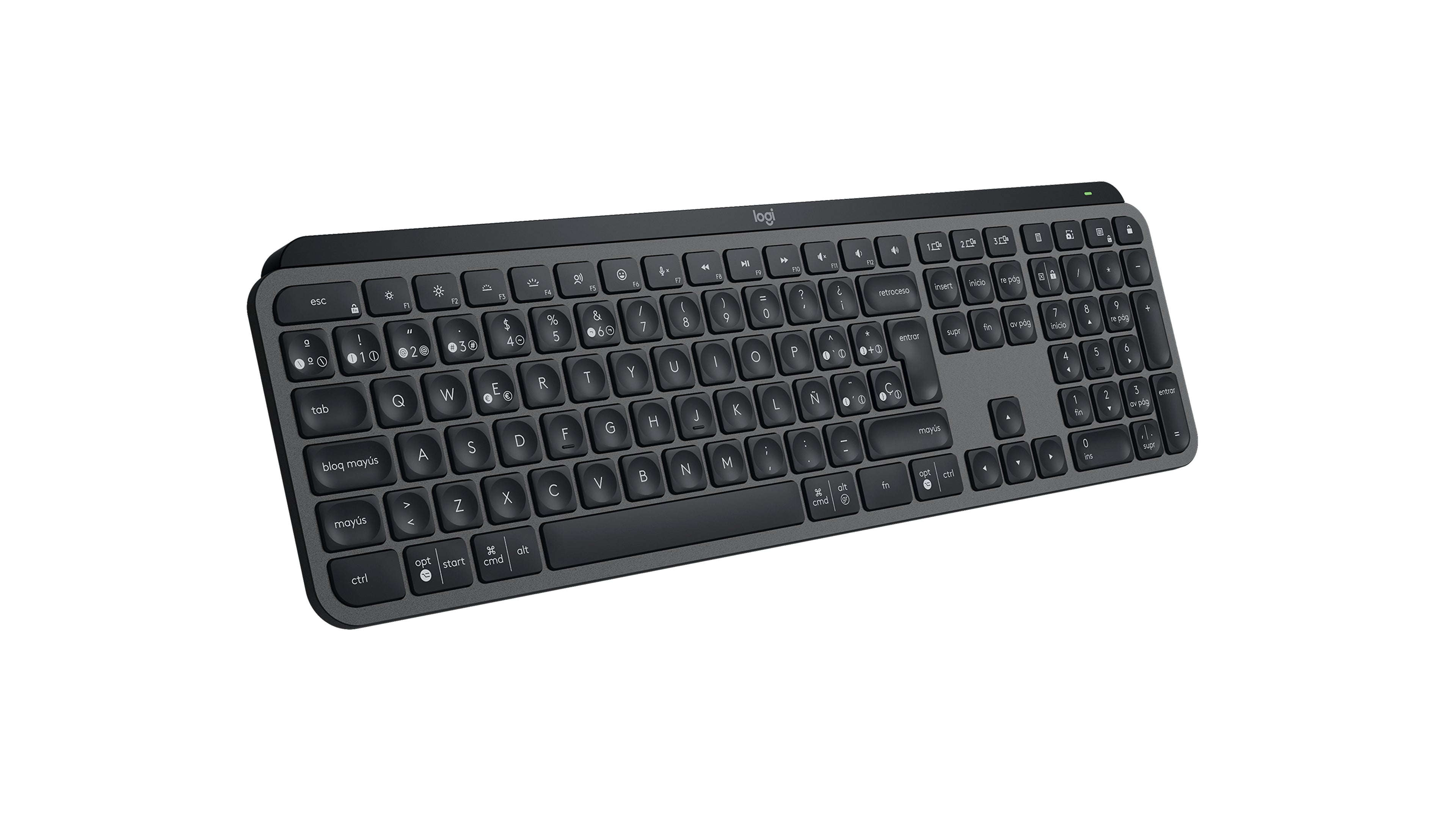 Teclado Logitech Mx Keys S, Inalámbrico, RF Wireless/Bluetooth, Grafito (Español)