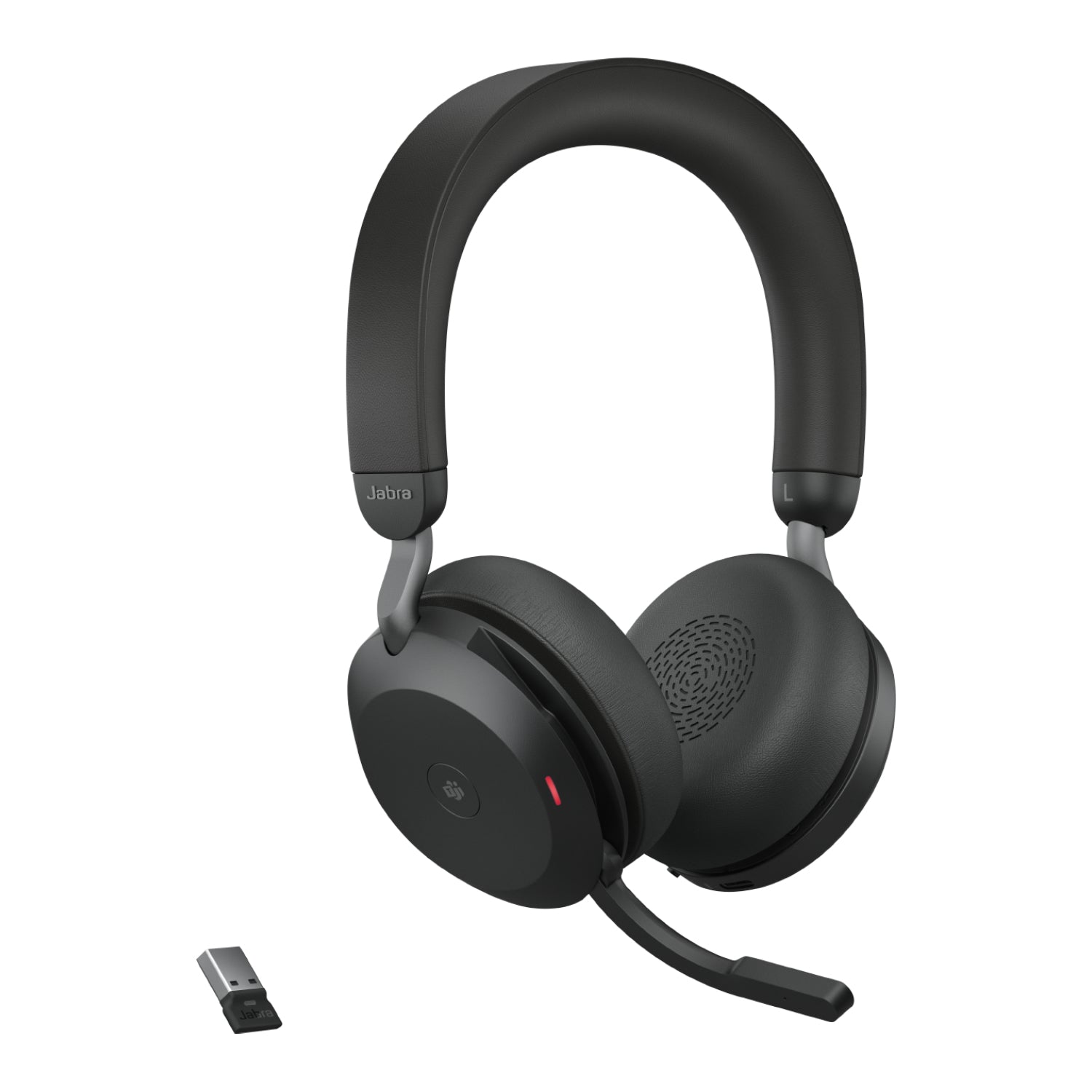 Jabra Audífonos con Micrófono Evolve2 75 MS, Bluetooth, Inalámbrico, USB-A, Negro - con Soporte de Carga