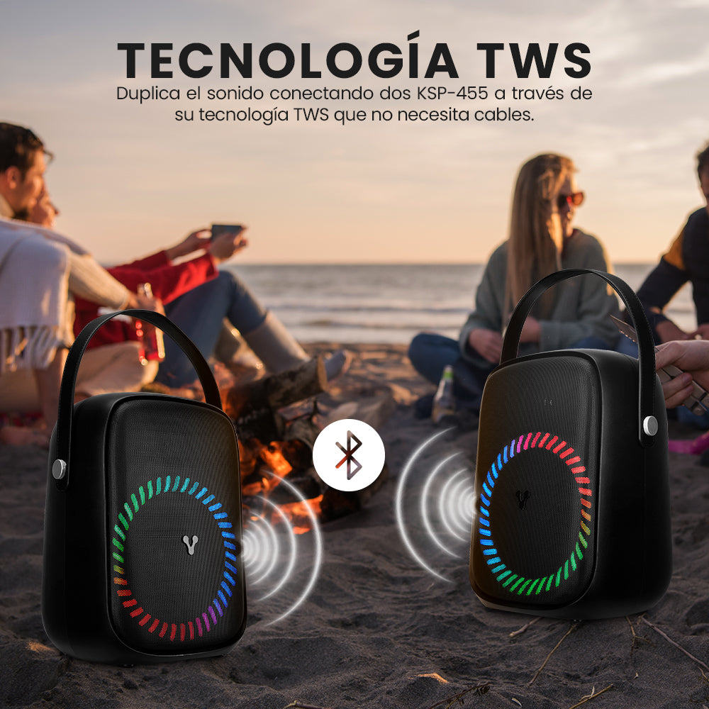 Vorago KSP-455 Pórtatil Bluetooth Sistema de Altavoces - 40W RMS - Negro - USB