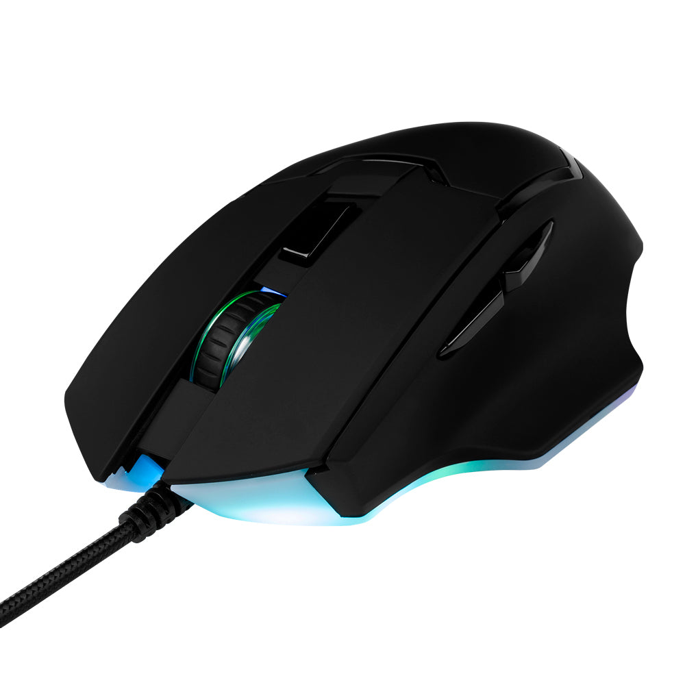 Vorago MO-504 Ratón de juego - USB - Óptico - 6 Botón(es) - Negro - Cable - 6400 dpi