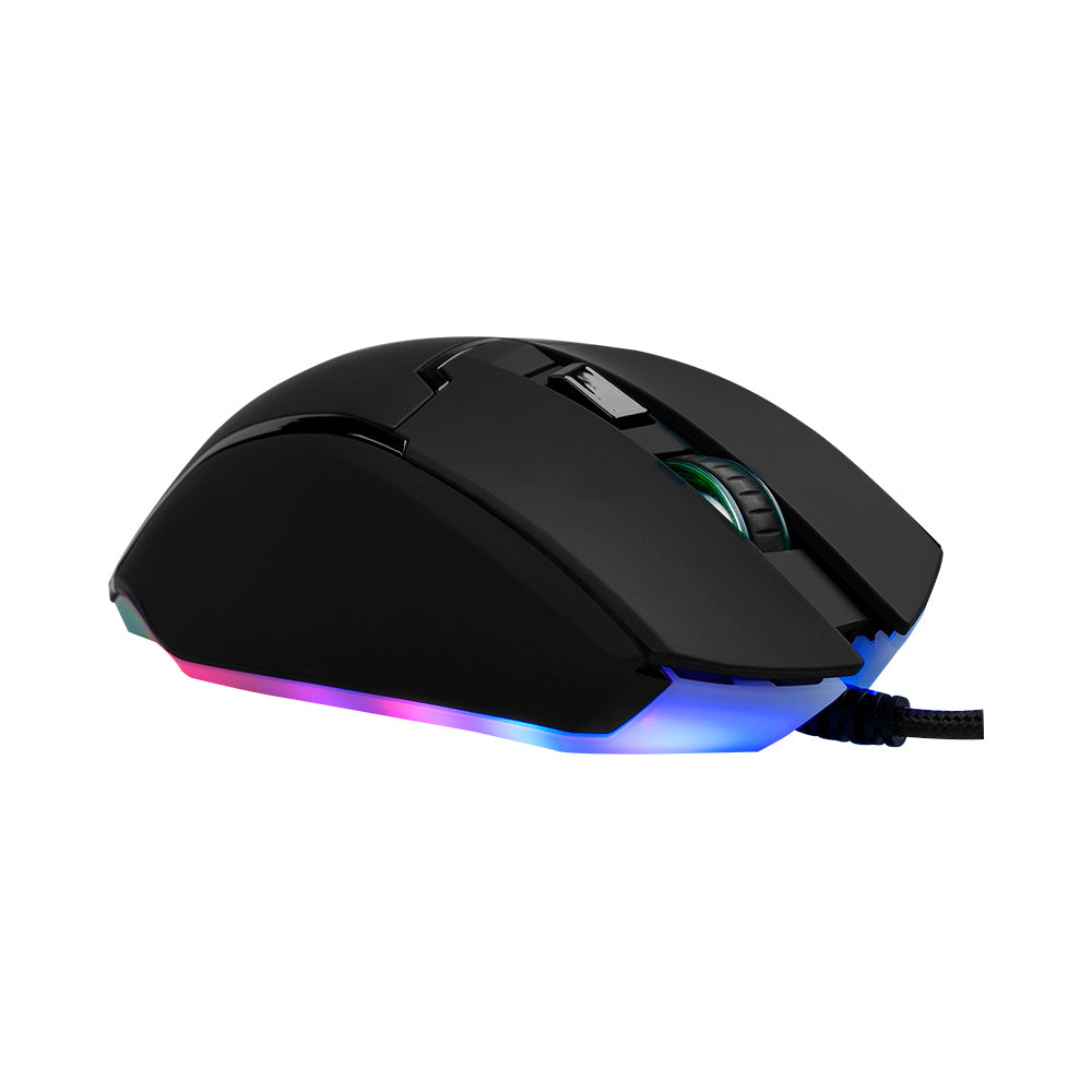Vorago MO-504 Ratón de juego - USB - Óptico - 6 Botón(es) - Negro - Cable - 6400 dpi