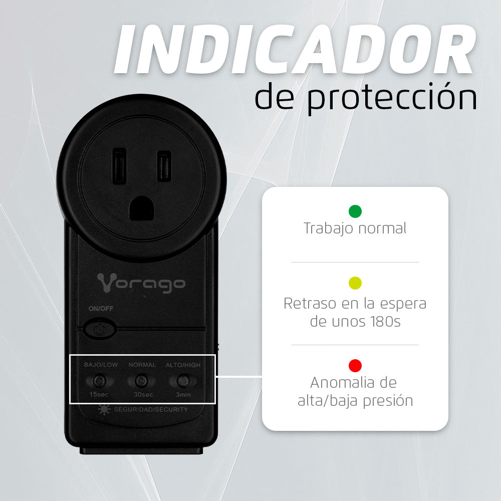 PROTECTOR DE VOLTAJE VORAGO AVR -300 RJ45/RJ11 PORTATIL 900 JOULES