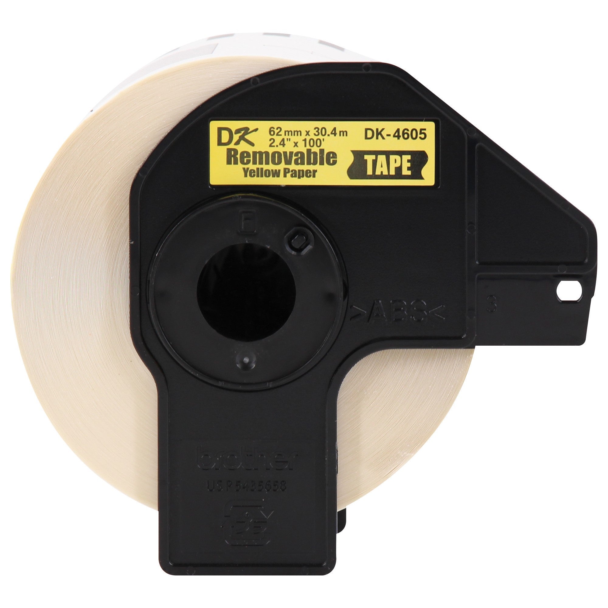 Cinta Brother Continua Removible DK4605 Amarillo, 62mm x 30.4m