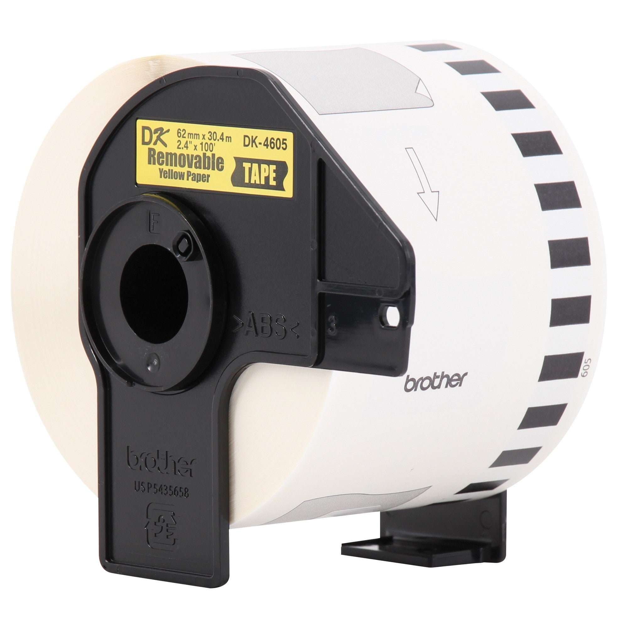 Cinta Brother Continua Removible DK4605 Amarillo, 62mm x 30.4m