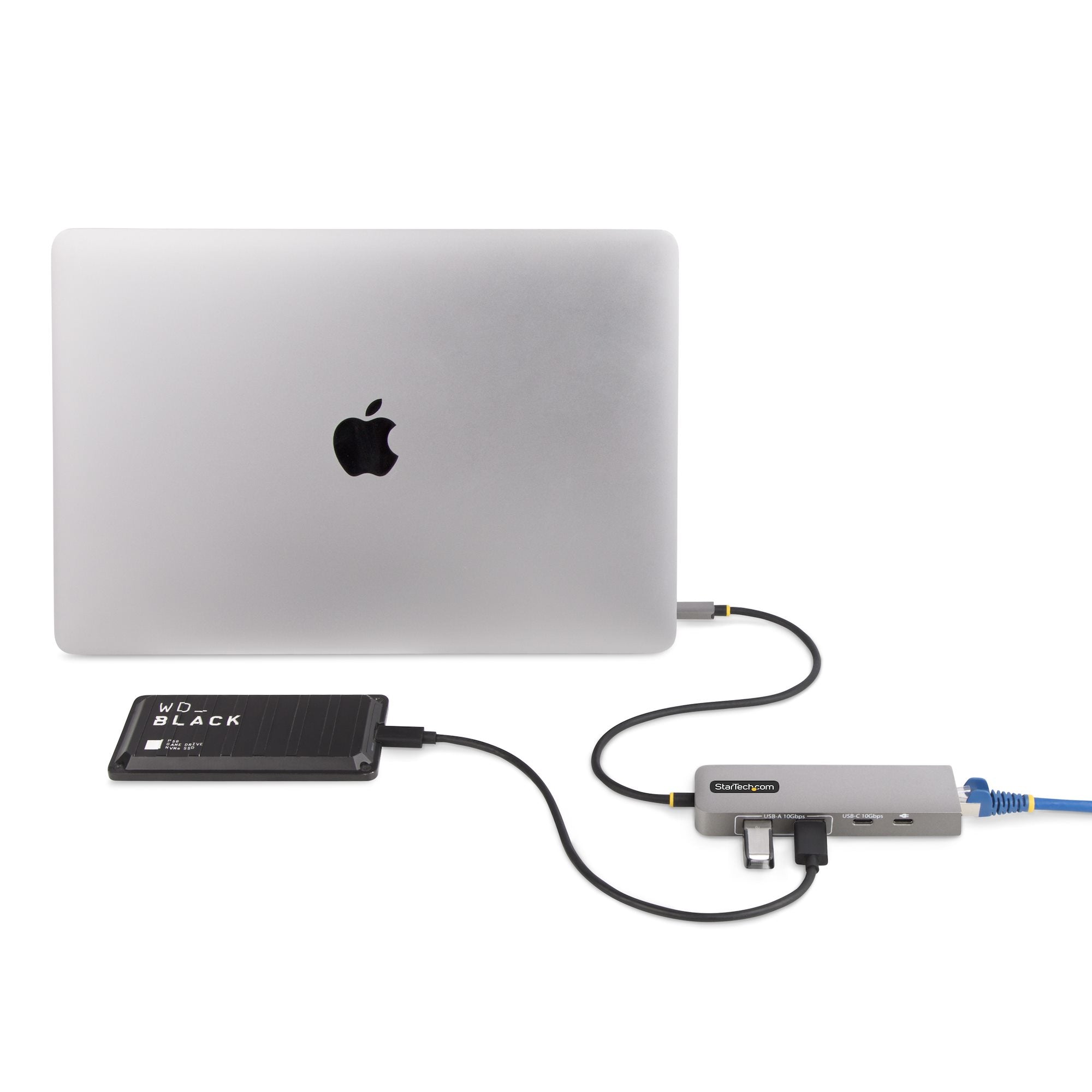 StarTech.com Hub USB-C - 2x USB A, 1x USB C, 1x RJ-45, 10 Gbit/s, Gris