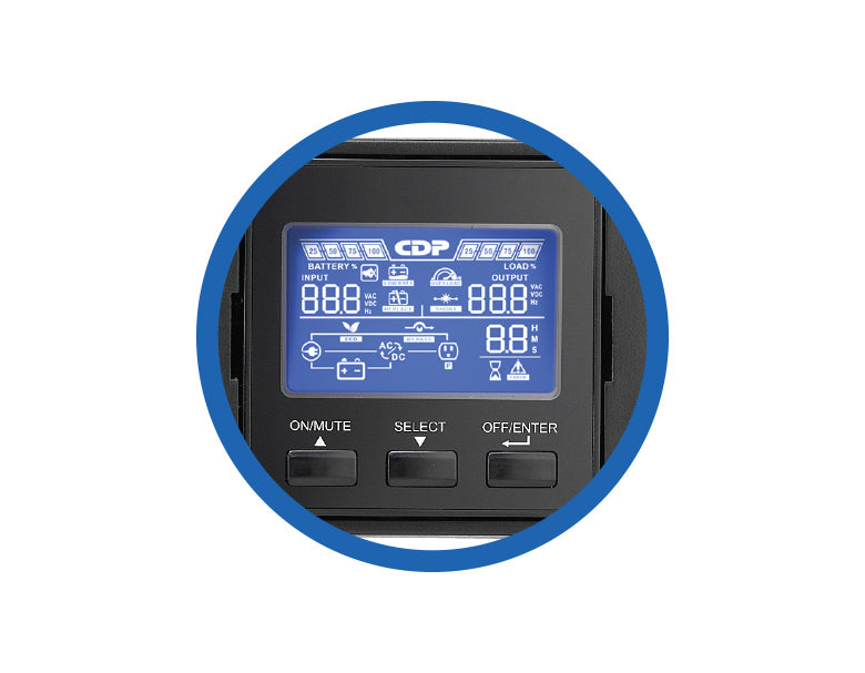 No Break CDP UPO11-3RT AX I Doble Conversión en Línea, 2.700W, 3.000VA, Entrada 110V - 300V, Salida 200V - 240V, 6 Salidas