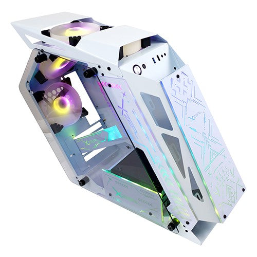 GABINETE GAMER XZEAL IR02/MICRO ATX/4 FAN ARGB/CRISTAL TEMPLADO/BLANCO