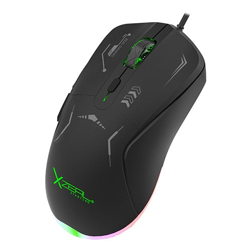 MOUSE GAMER XZEAL STARTER /7200 DPI/6 BOTONES/RGB/NEGRO
