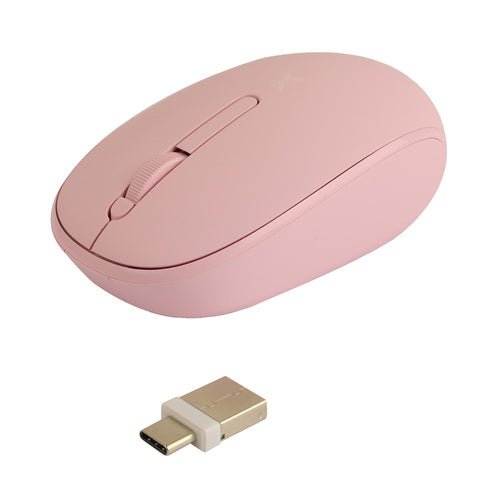 Mouse Perfect Choice Óptico Whisper, RF Inalámbrico, USB-C, 1000DPI, Rosa