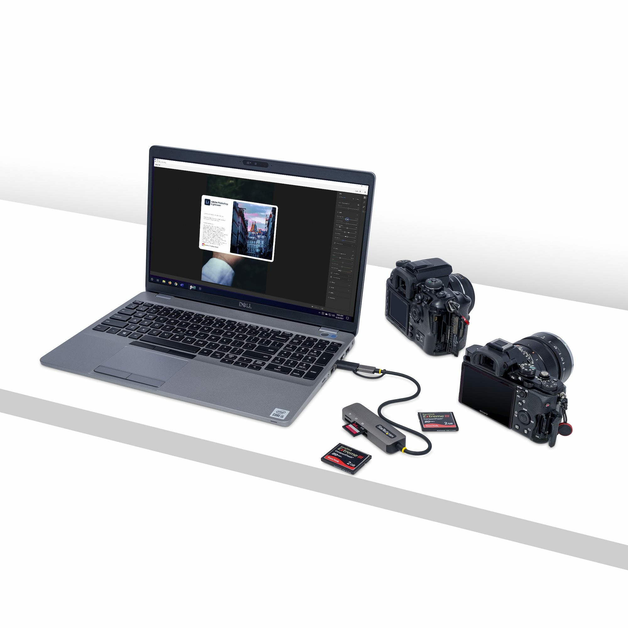 StarTech.com Lector de Memoria FCREADMICRO3V2, SD, MicroSD, CompactFlash, Gris