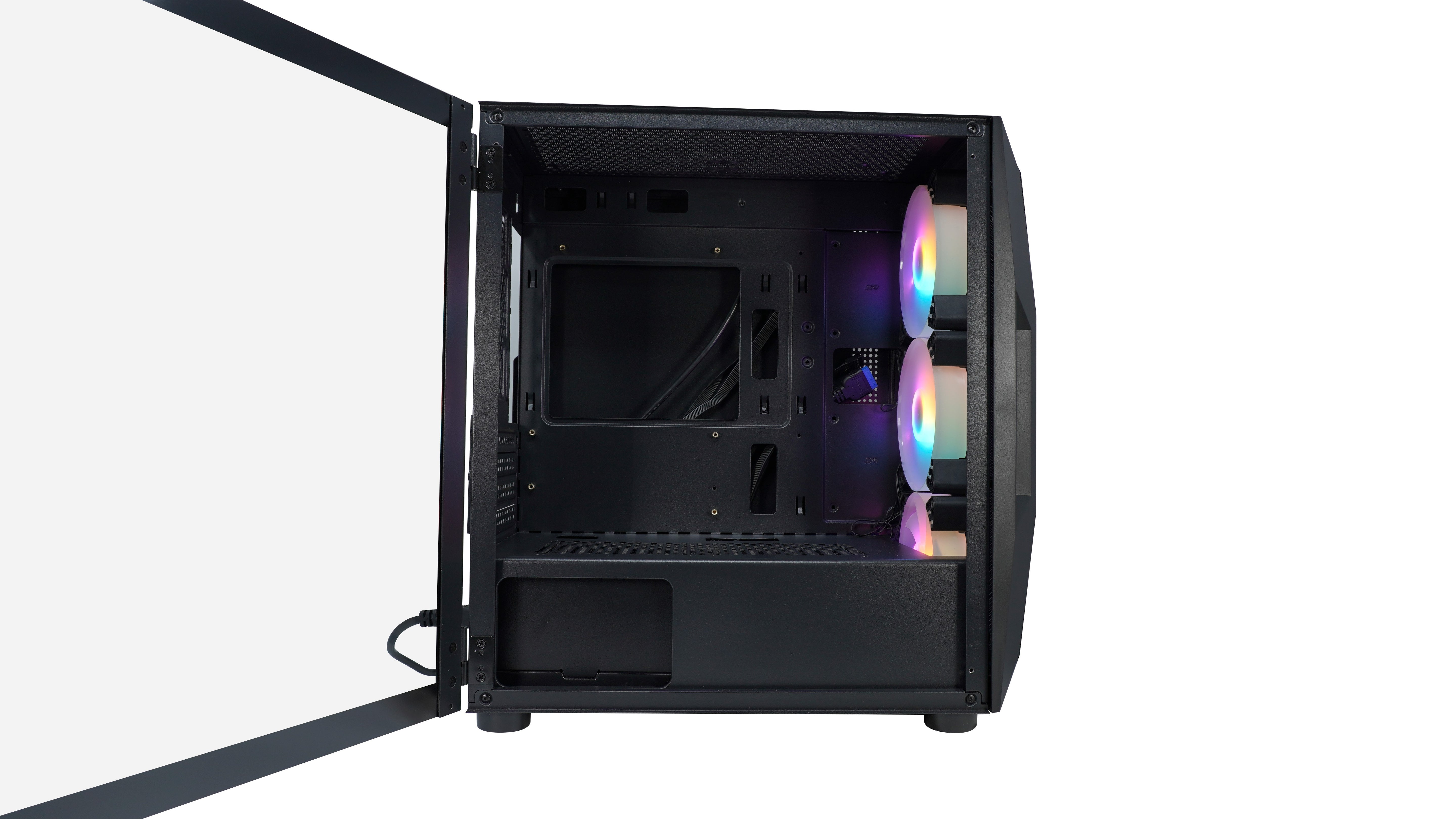 Gabinete Evotec Taipei, Micro-Tower, Micro-ATX/Mini-ITX, USB 2.0/3.0, sin Fuente, 3 Ventiladores Instalados, Negro