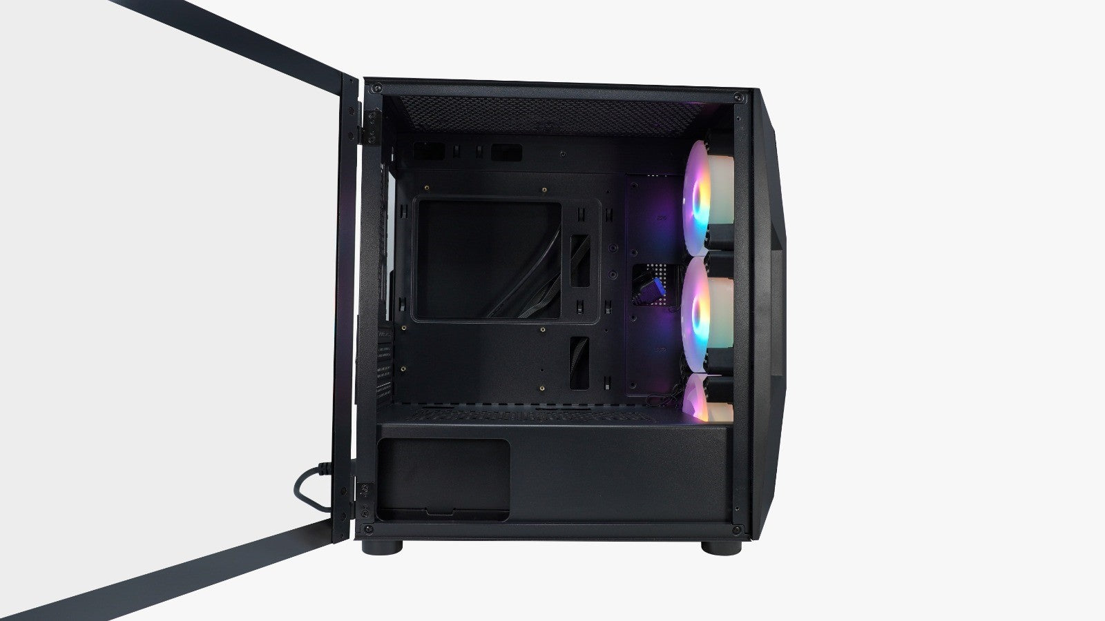 Gabinete Evotec Seoul, Micro-Tower, Micro-ATX/Mini-ITX, USB 2.0/3.0, sin Fuente, 3 Ventiladores Instalados, Negro