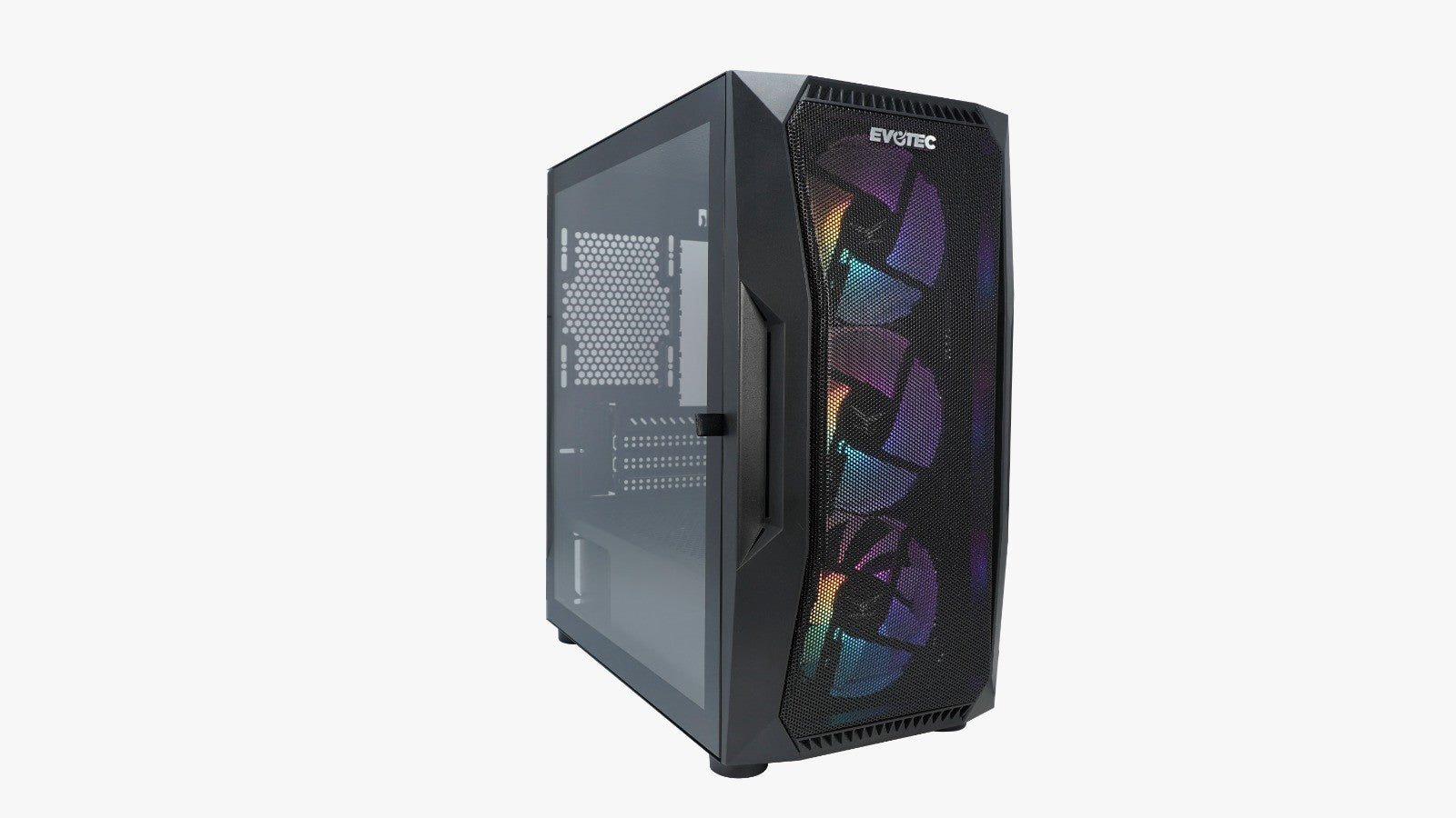 Gabinete Evotec Seoul, Micro-Tower, Micro-ATX/Mini-ITX, USB 2.0/3.0, sin Fuente, 3 Ventiladores Instalados, Negro