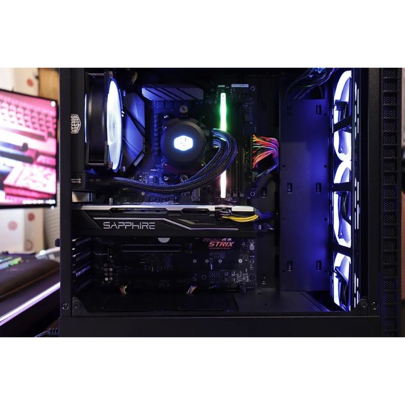 Gabinete Naceb Hydra, Midi-Tower, ATX/Micro-ATX/Mini-ITX, USB 2.0/3.0, sin Fuente, 3 Ventiladores Instalados, Negro