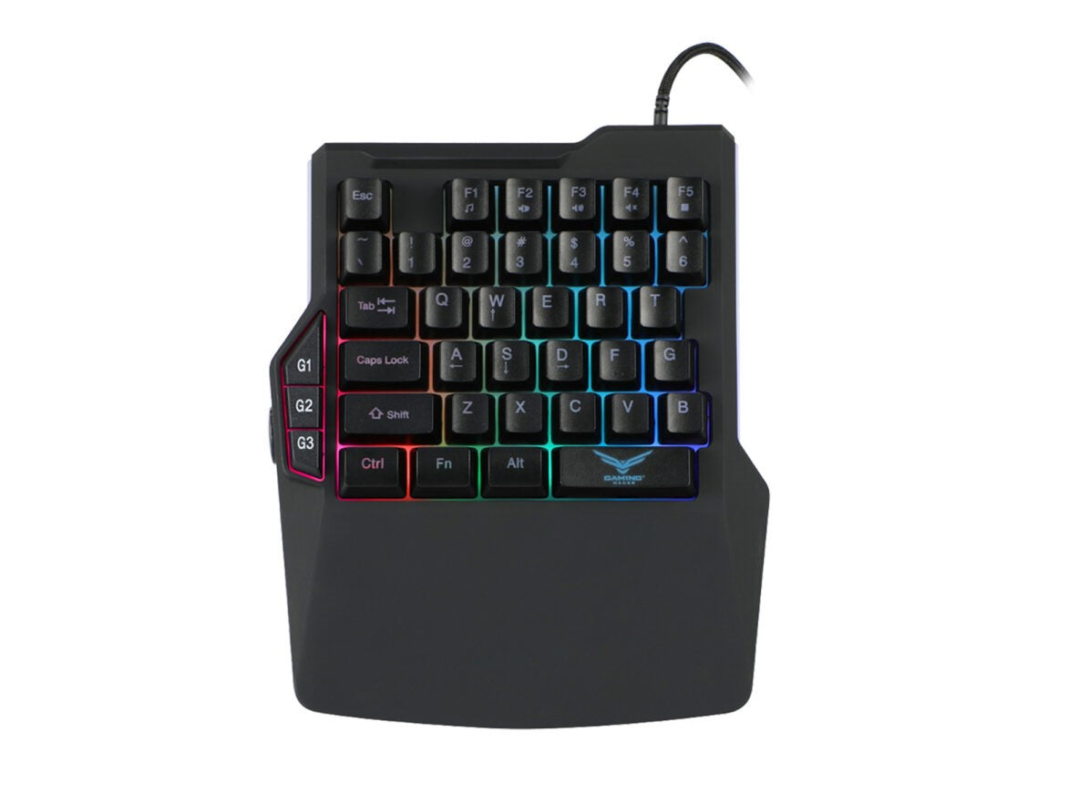 Teclado Gamer Naceb Atheris RGB Una Mano, Alámbrico, Negro