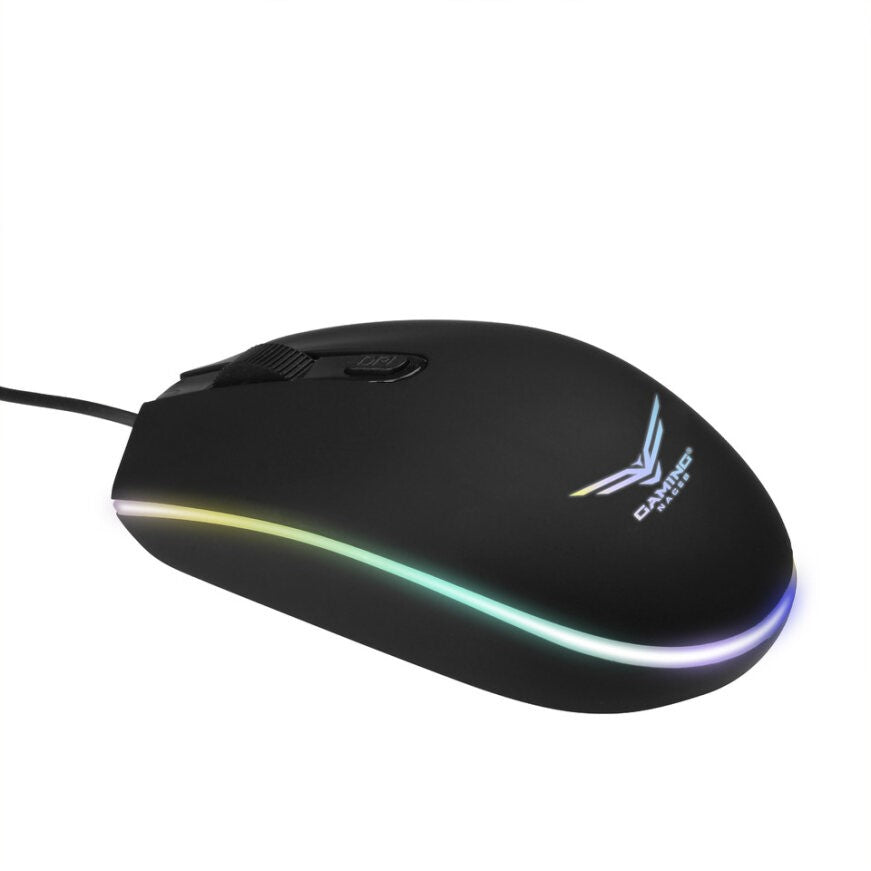 Mouse Gamer Ergonómico Naceb Cross Fire, Alámbrico, Óptico, 1.200DPI, USB-A, Negro