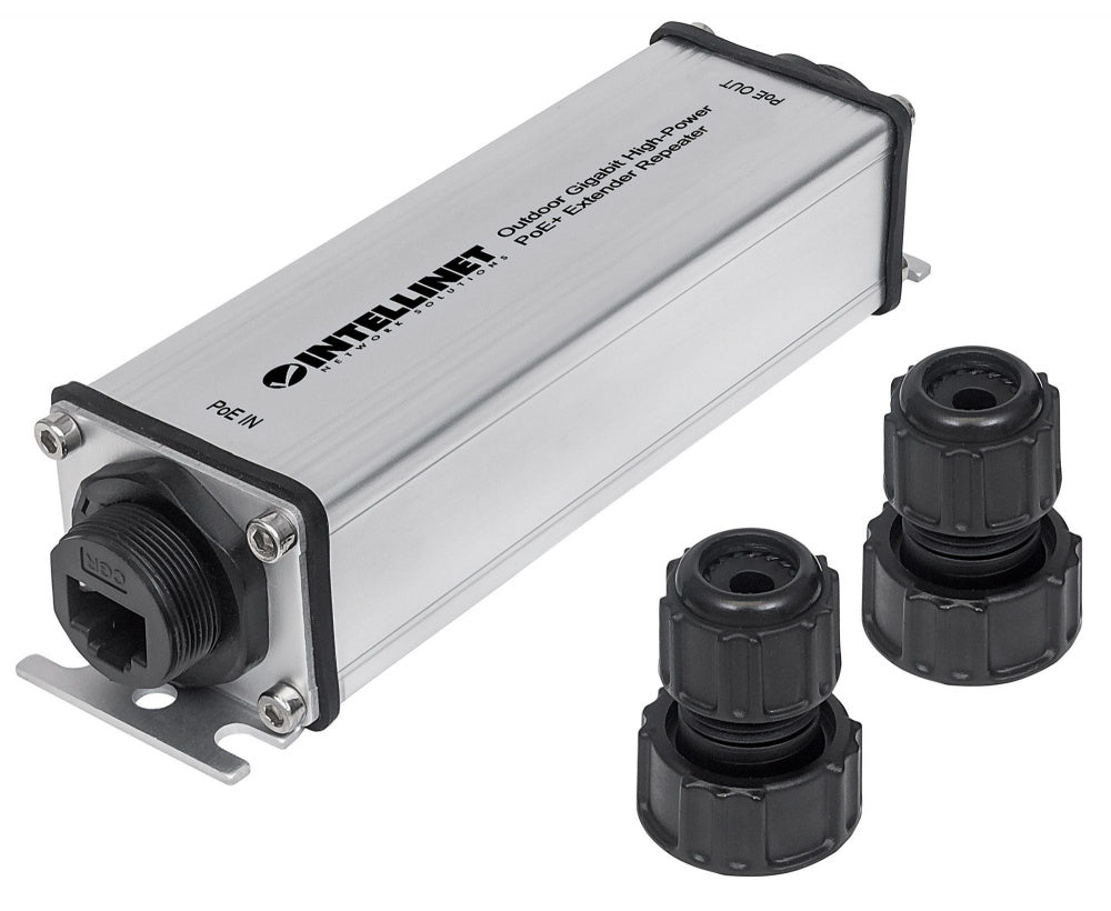 Extensor/Repetidor de un Puerto Gigabit PoE+ de alta potencia para exteriores - Intellinet