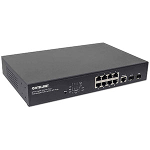 Switch Intellinet Gigabit Ethernet 561167, 8 Puertos PoE+ 10/100/1000Mbps + 2 Puertos SFP, 20 Gbit/s, 8192 Entradas - Administrable