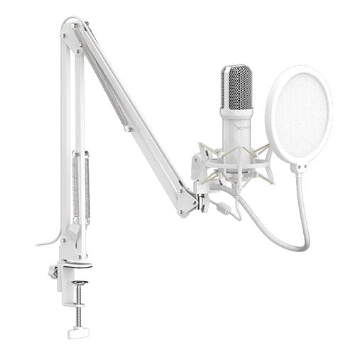 KIT DE MICROFONO PROFESIONAL   XZEAL XZ-260 /ANTI-POP/USB/BLANCO
