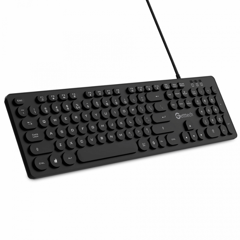 Teclado Getttech GTI-28201, Alámbrico, USB, Negro (Español - España)
