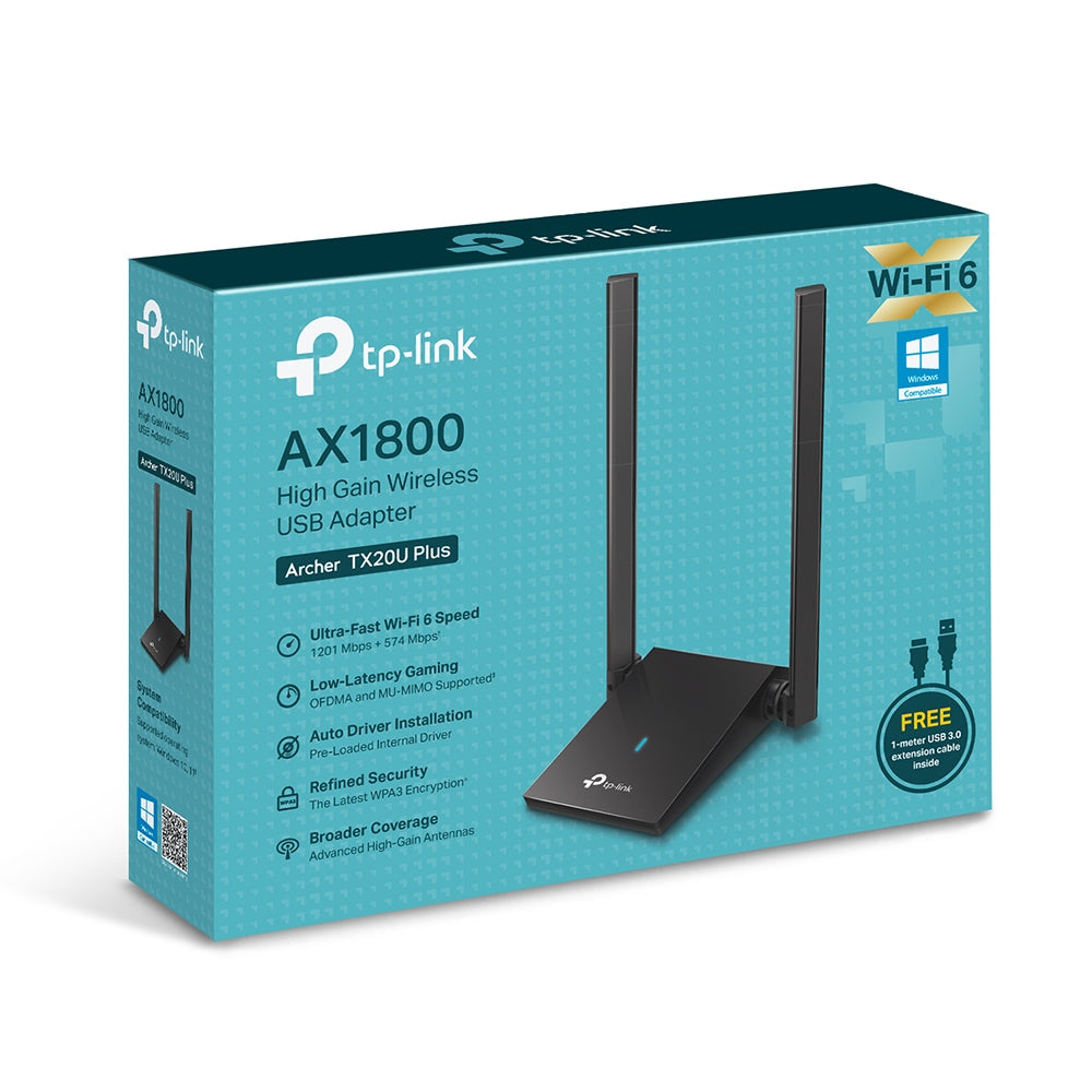 Router TP-Link Ethernet de Banda Dual AX1800 Archer TX20U Wi-Fi 6, Inalámbrico, 1800 Mbit/s, 4x RJ-45, 2.4/5GHz, 2 Antenas Externas