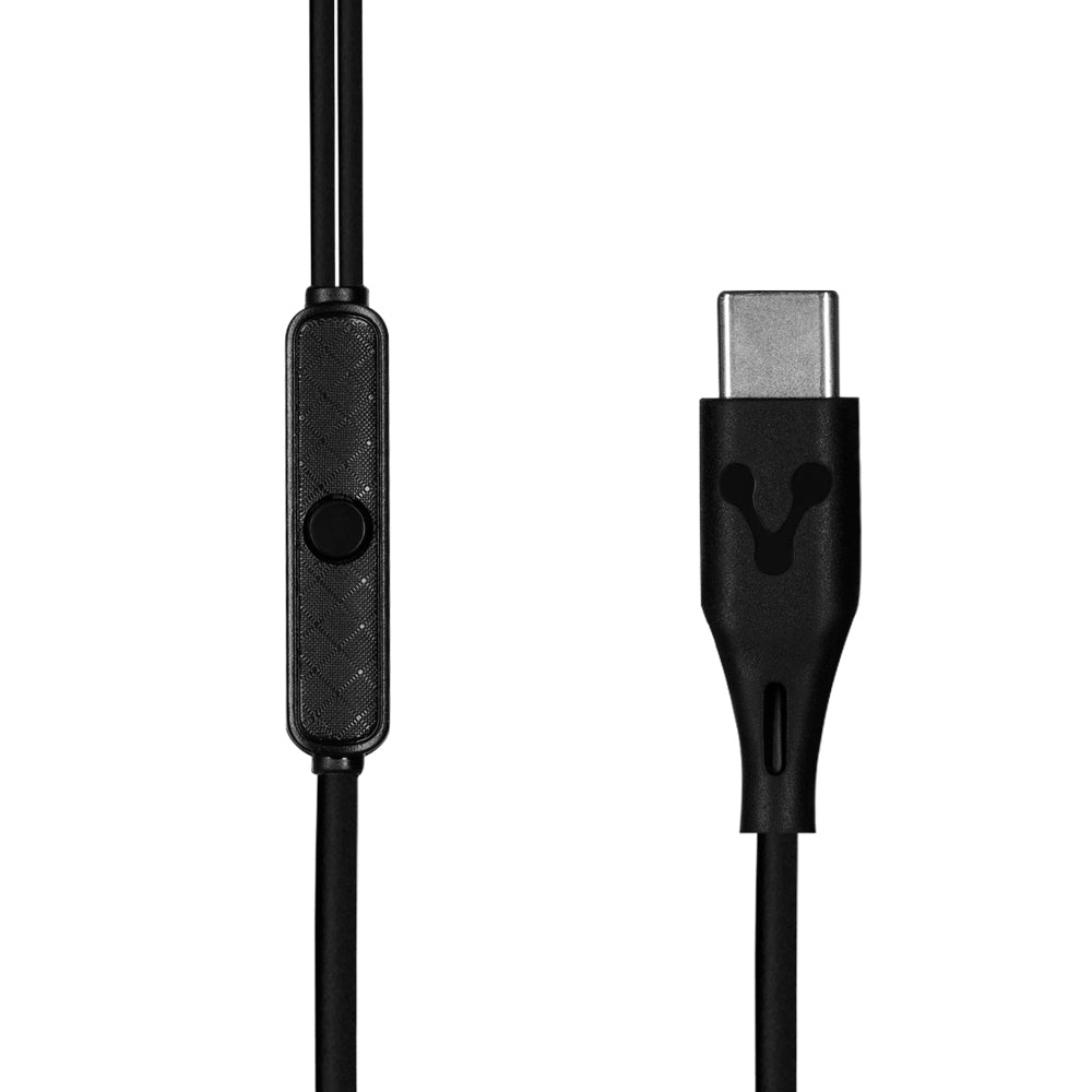 Vorago Audífonos Intrauriculares con Micrófono EP-306-BK, Alámbrico, 1.2 Metros, USB-C, Negro