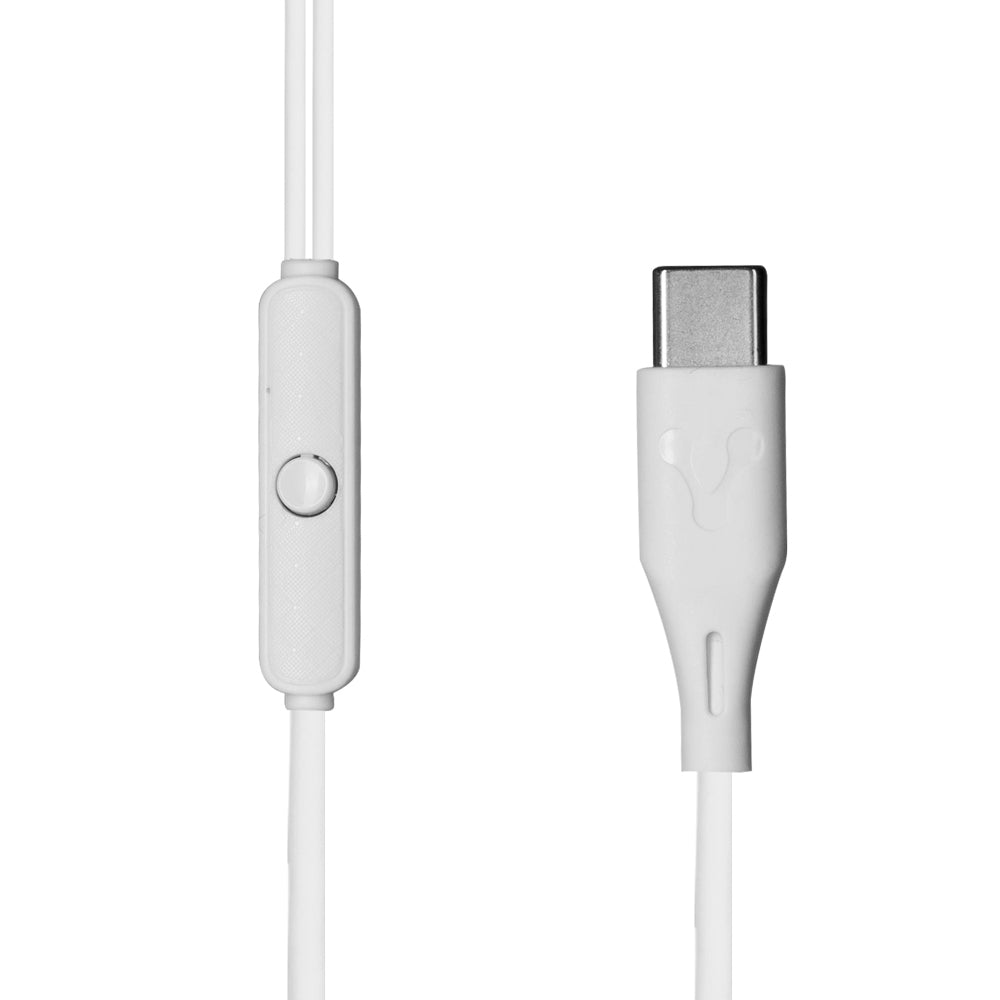 Vorago Audífonos Intrauriculares con Micrófono EP-306-WH, Alámbrico, 1.2 Metros, USB-C, Blanco