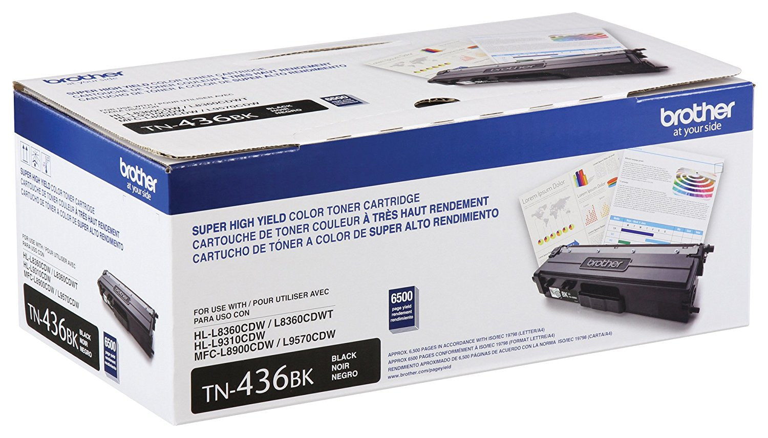 Tóner Brother TN436BK Super Alto Rendimiento Negro, 6.500 Páginas