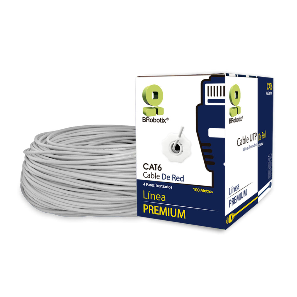 BRobotix Bobina de Cable Ethernet Cat6, UTP, 100 Metros