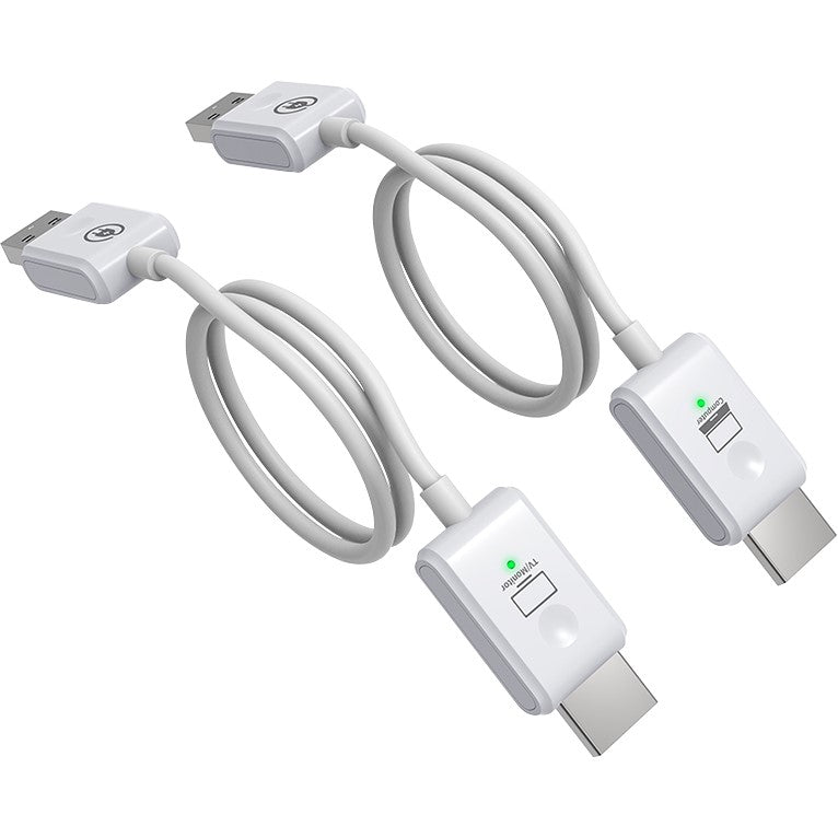 BRobotix Extensor HDMI, Inalámbrico, hasta 50 Metros, Blanco