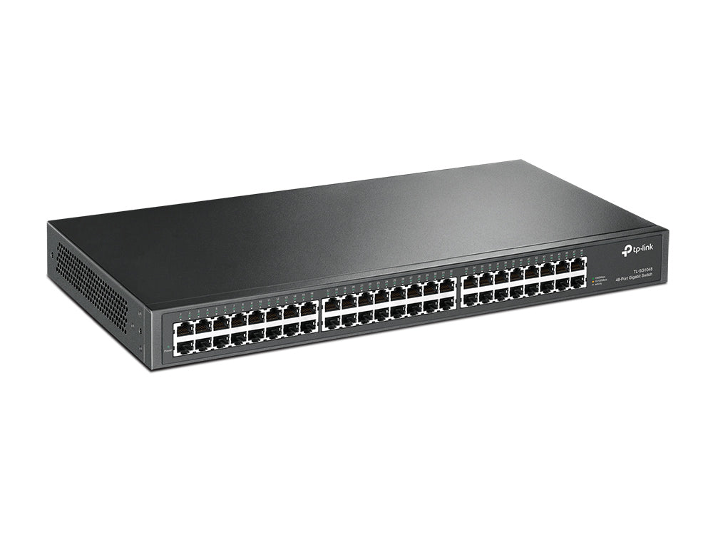 TP-Link TL-SG1048 48 Puertos Conmutador Ethernet - Gigabit Ethernet - 10/100/1000Base-T - 2 Capa compatible - Par trenzado - 1U - Montable en bastidor, De Escritorio - 3Año(s) Garantía limitada
