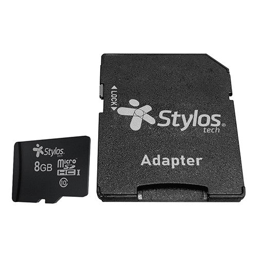 Memoria Flash Stylos, 8GB MicroSD Clase 4, con Adaptador