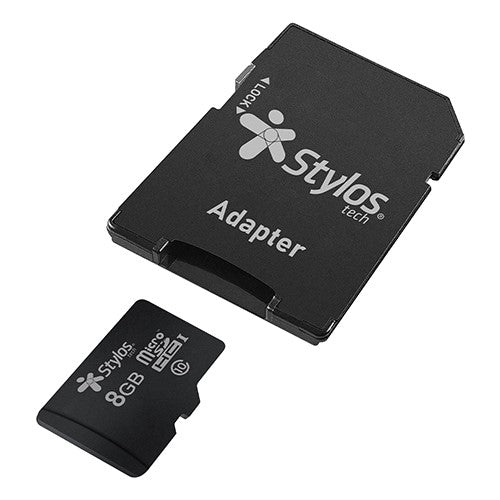 Memoria Flash Stylos, 8GB MicroSD Clase 4, con Adaptador