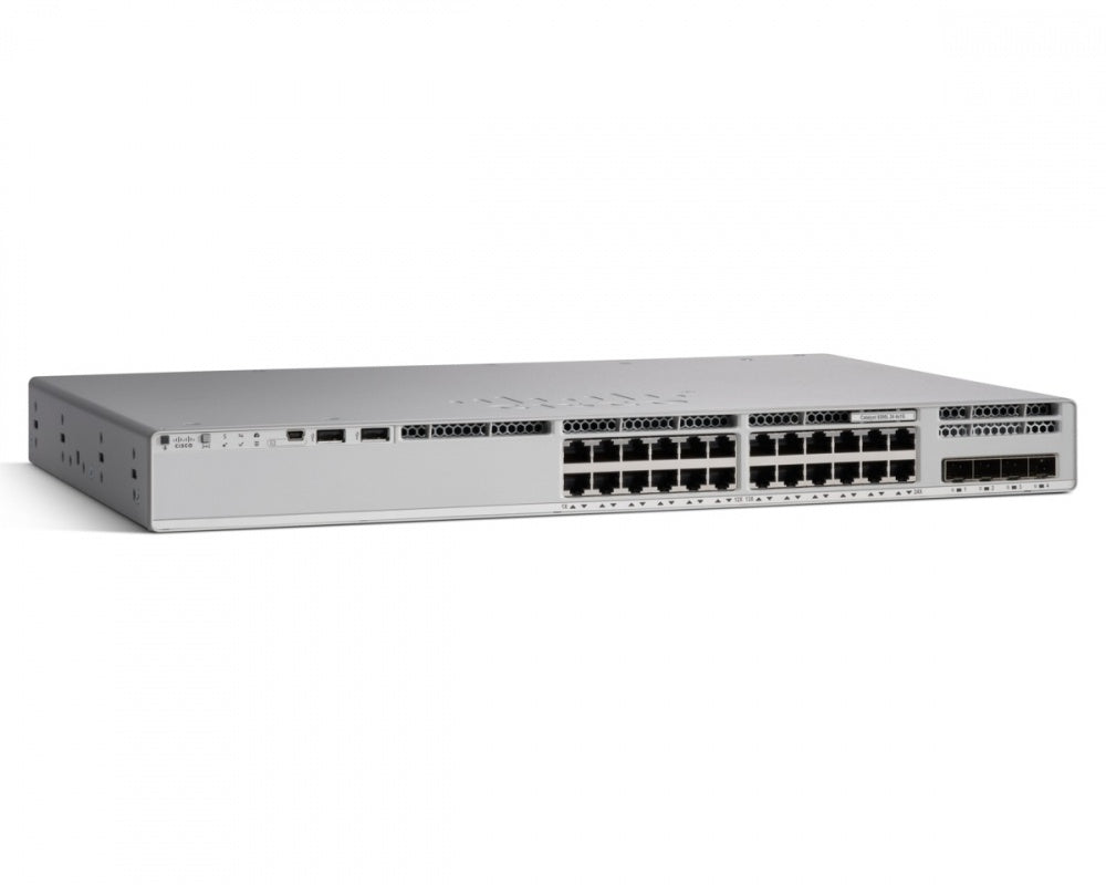 Switch Cisco Gigabit Ethernet Catalyst 9200L, 24 Puertos PoE+ 100/1000/10000 + 4 Puertos 1G, 56 Gbit/s, 16.000 Entradas - Administrable