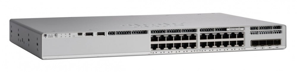 Switch Cisco Gigabit Ethernet Catalyst 9200L, 24 Puertos PoE+ 100/1000/10000 + 4 Puertos 1G, 56 Gbit/s, 16.000 Entradas - Administrable