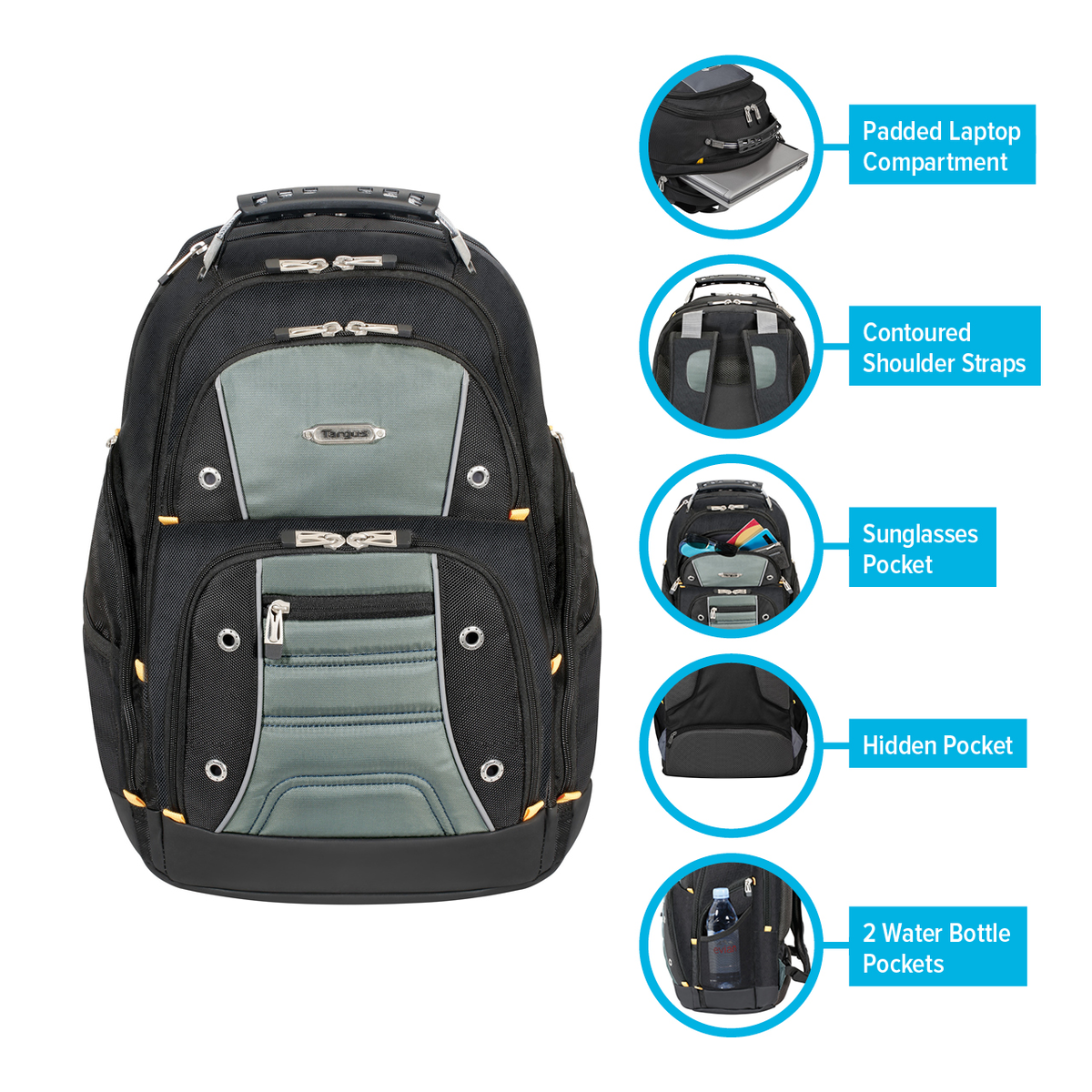 17IN DRIFTER II BACKPACK BLACK-GRAY