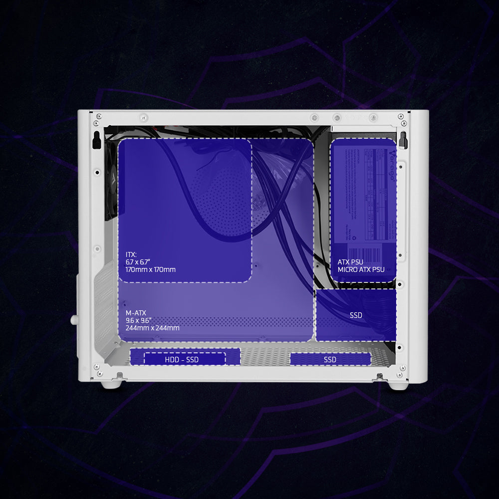 Gabinete Vorago GAB-210, Midi-Tower, Micro-ATX/Mini-ITX, USB 2.0/3.0, con Fuente de 500W, 1 Ventilador Instalado, Blanco