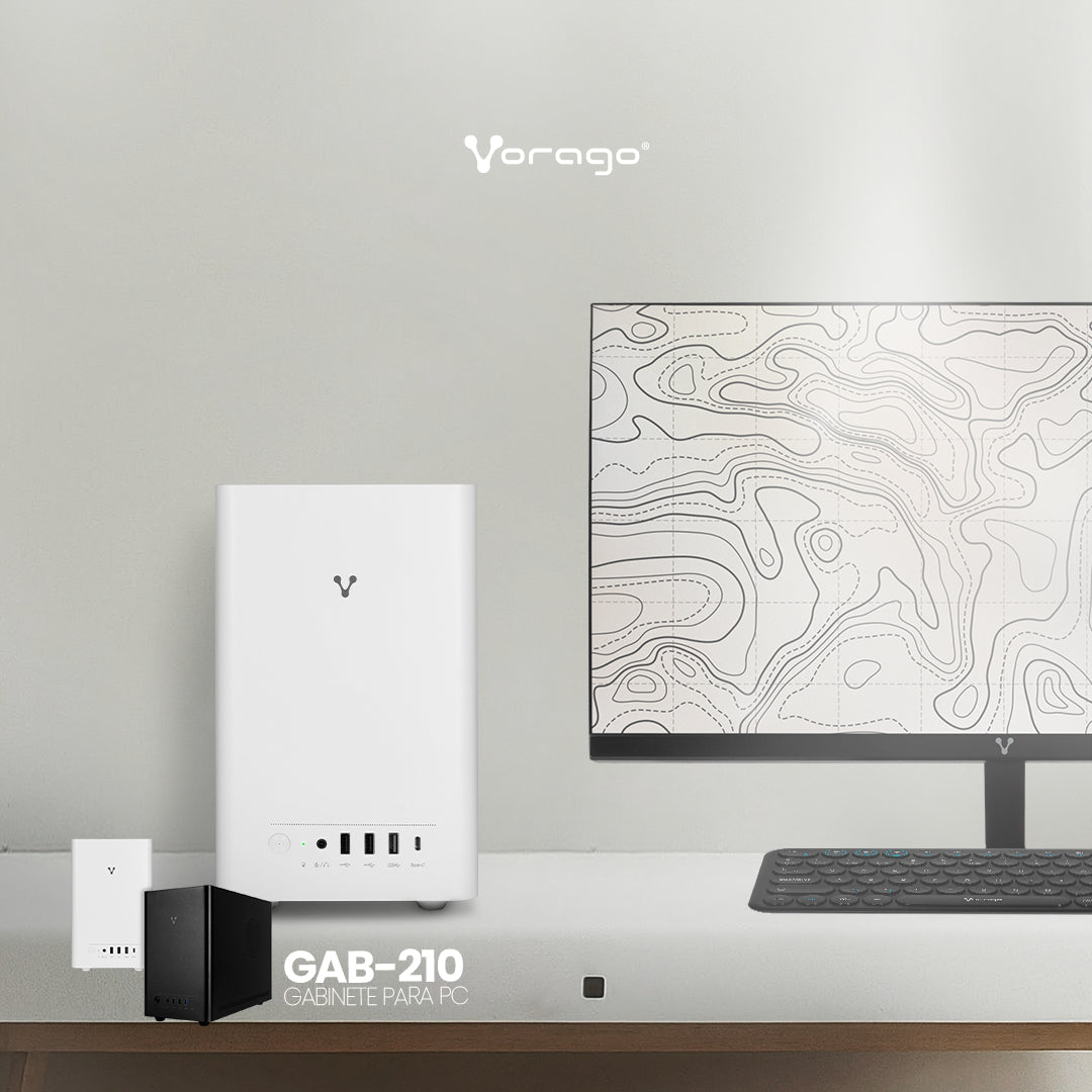 Gabinete Vorago GAB-210, Midi-Tower, Micro-ATX/Mini-ITX, USB 2.0/3.0, con Fuente de 500W, 1 Ventilador Instalado, Blanco