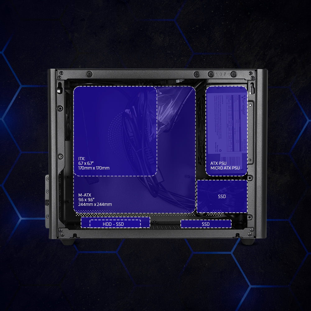 Gabinete Vorago GAB-210, Midi-Tower, Micro-ATX/Mini-ITX, USB 2.0/3.0, con Fuente de 500W, 1 Ventilador Instalado, Negro