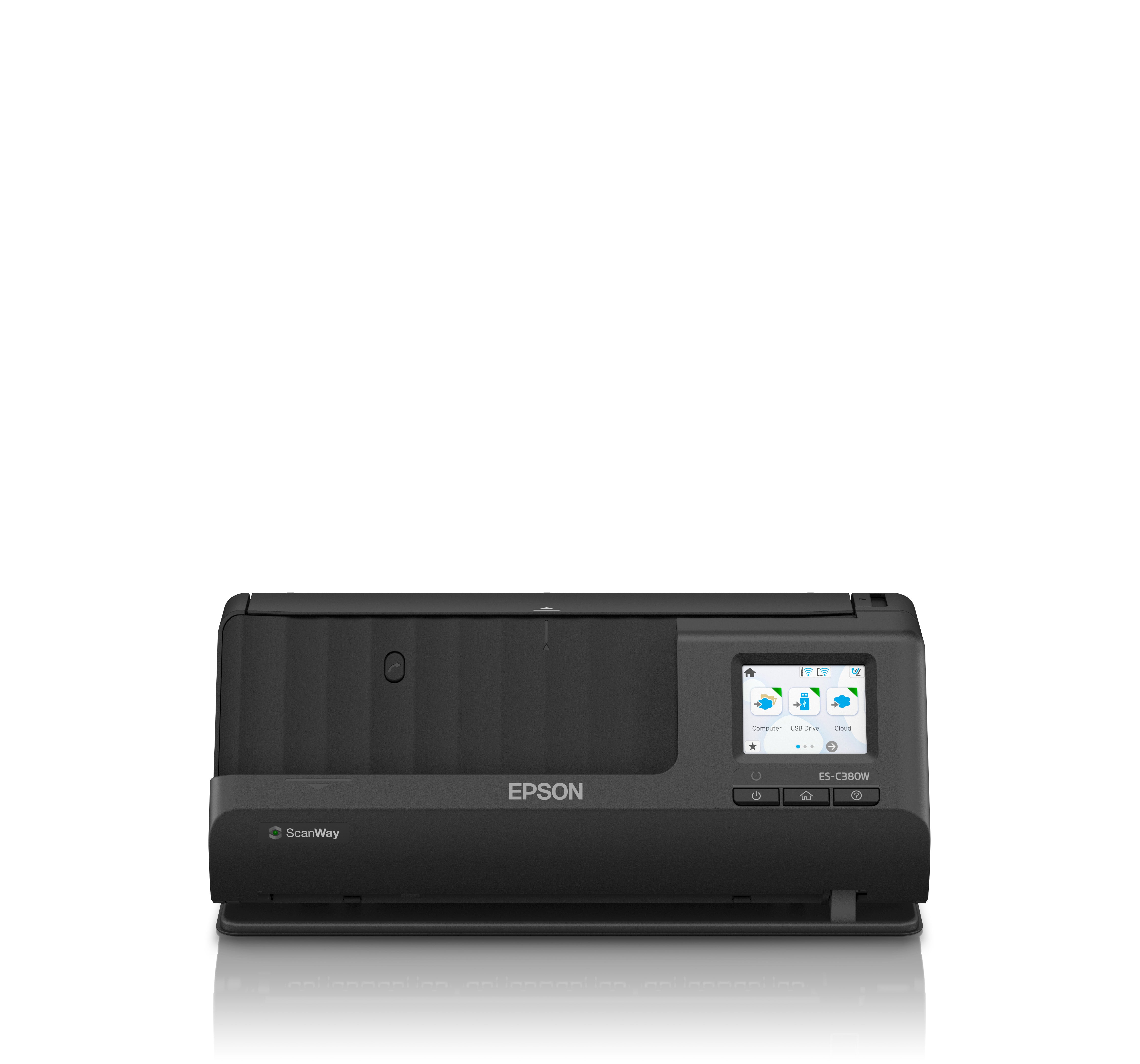 Scanner Epson WorkForce ES-C380W, 600 x 600 DPI, Escaneado Dúplex, USB, Wi-Fi, Negro