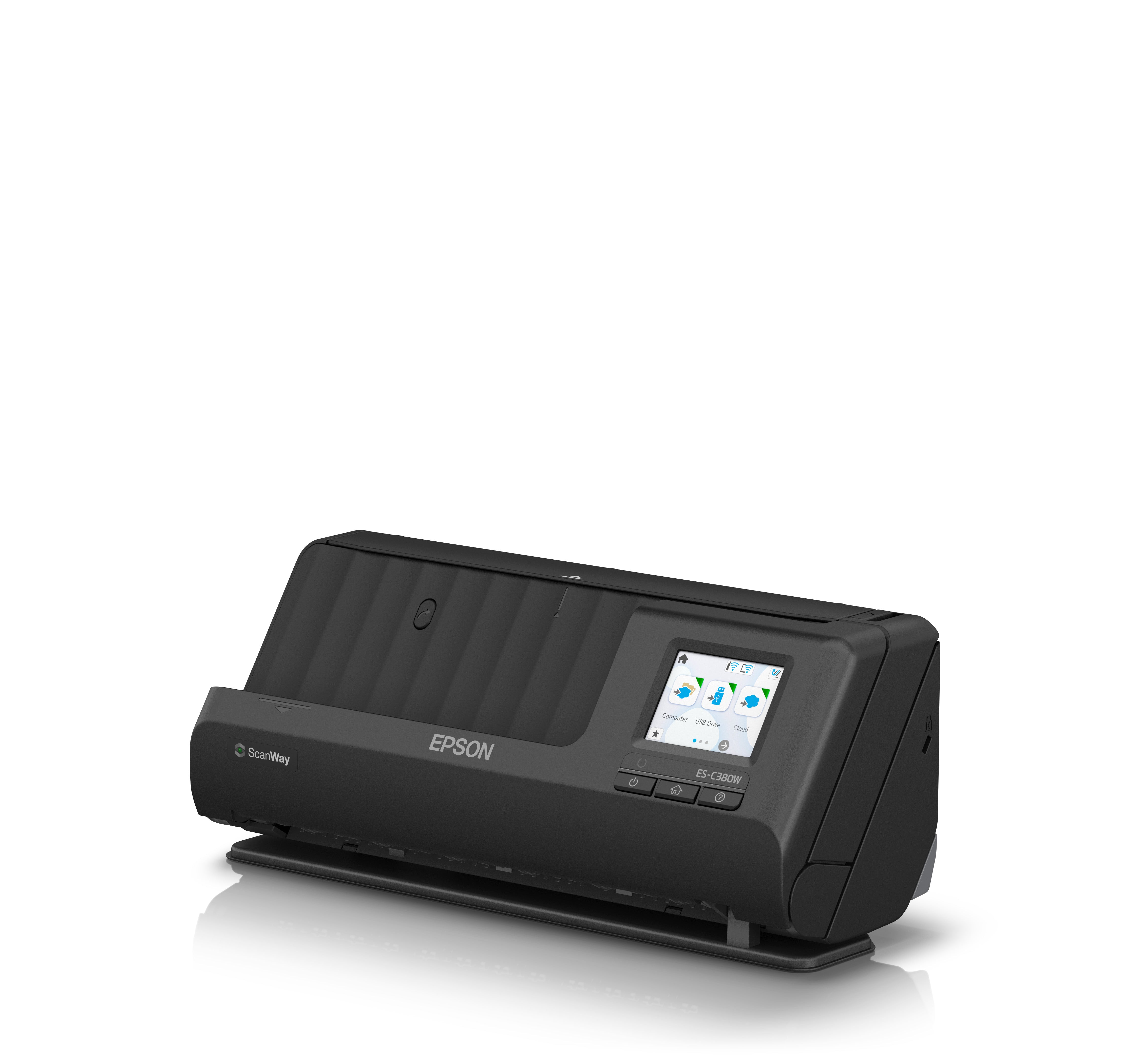 Scanner Epson WorkForce ES-C380W, 600 x 600 DPI, Escaneado Dúplex, USB, Wi-Fi, Negro