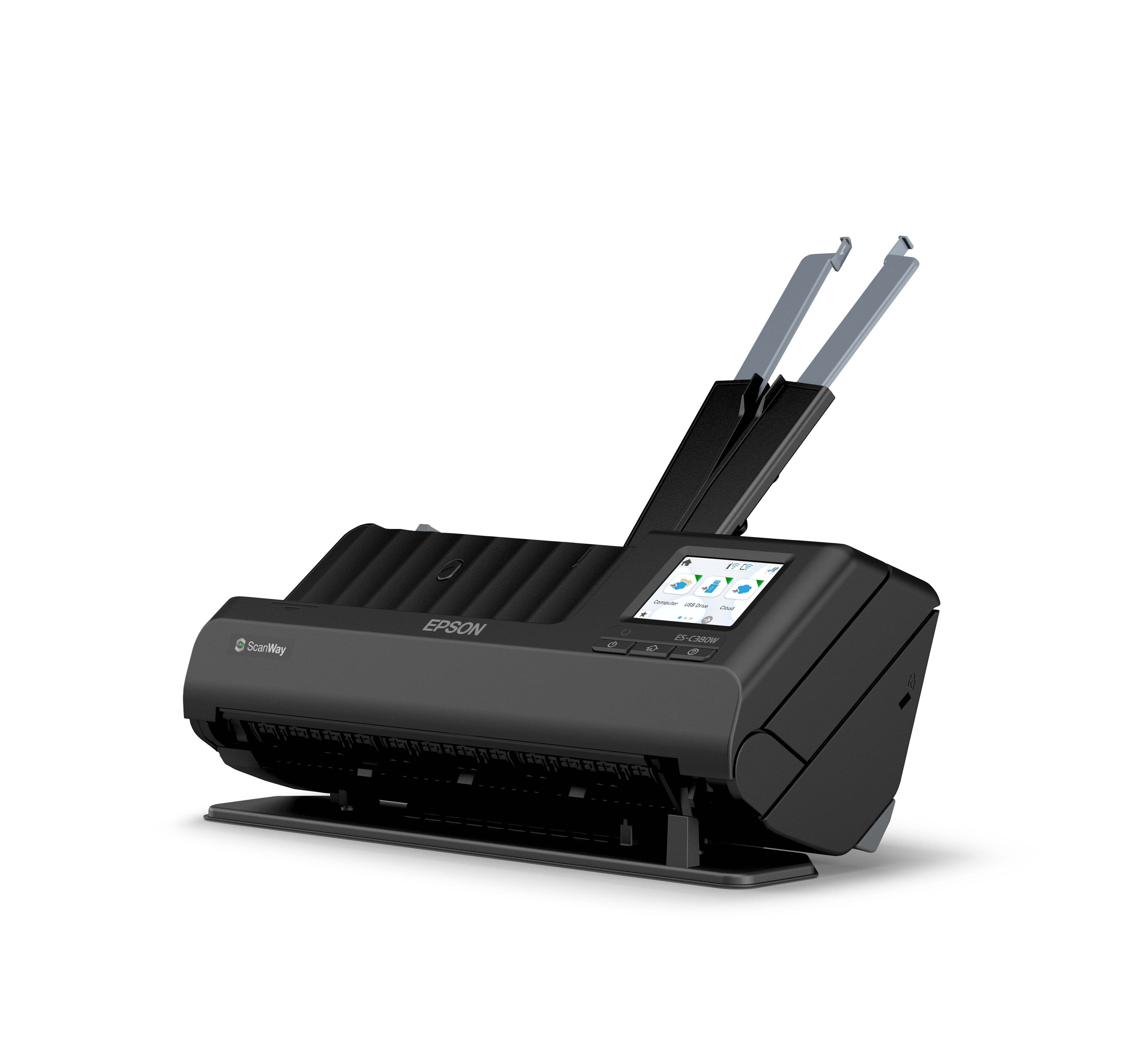 Scanner Epson WorkForce ES-C380W, 600 x 600 DPI, Escaneado Dúplex, USB, Wi-Fi, Negro