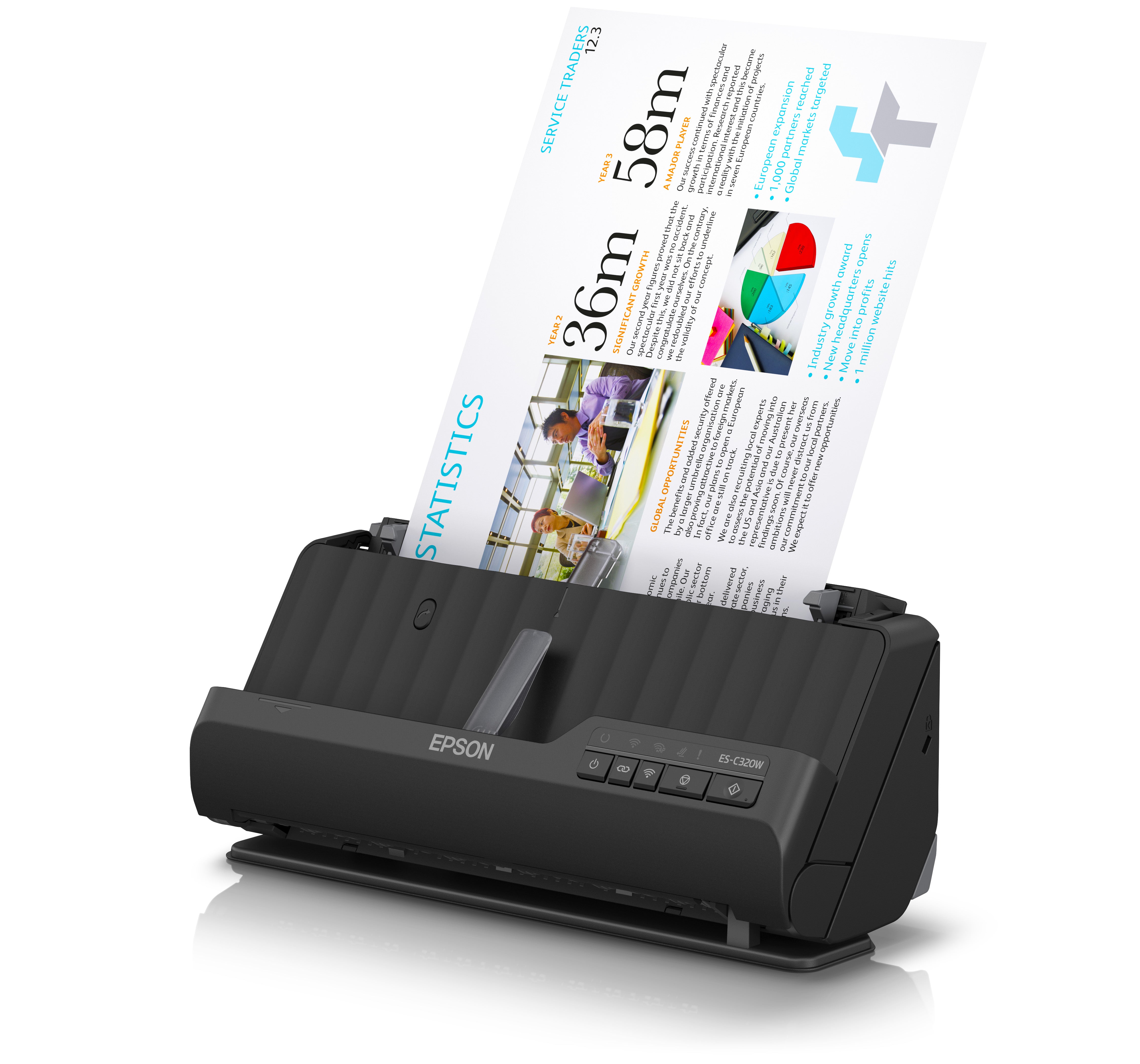 Scanner Epson WorkForce ES-C320W, 600 x 600 DPI, Escáner Color, Escaneado Dúplex, USB 2.0