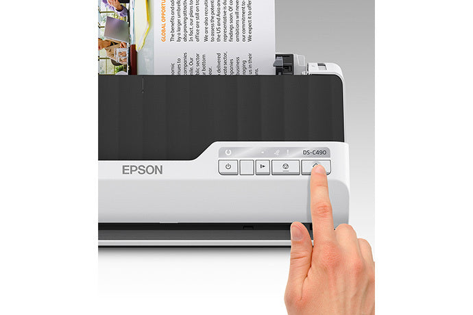 Scanner Epson WorkForce DS-C490, 600 x 600DPI, Escáner Color, Escaneado Dúplex, USB, Negro/Gris