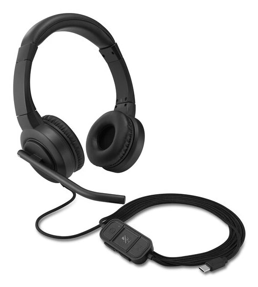 Kensington Audífonos con Micrófono H1000, Alámbrico, USB-C, Negro