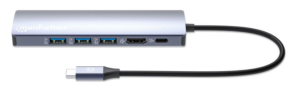 Manhattan Hub USB-C - HDMI, RJ-45, USB-A 3.0, USB-C, 5 Gbit/s
