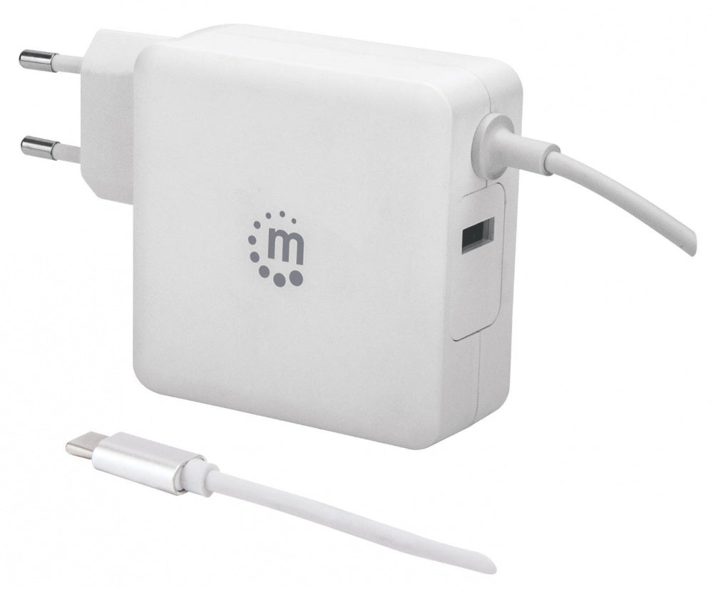 Manhattan Cargador de Pared Universal, 60W, USB C, 1x USB A, Blanco