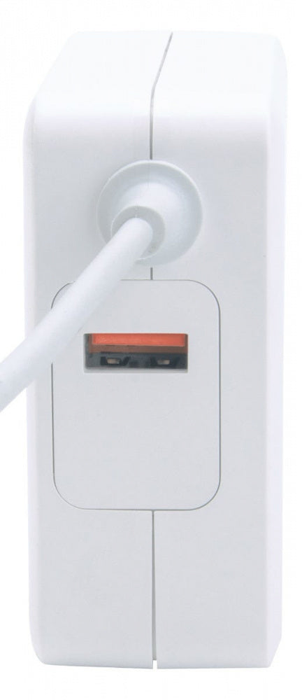 Manhattan Cargador de Pared Universal, 60W, USB C, 1x USB A, Blanco