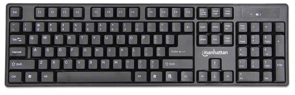 Kit de Teclado y Mouse Manhattan 178990, Inalámbrico, USB, Negro (Español)